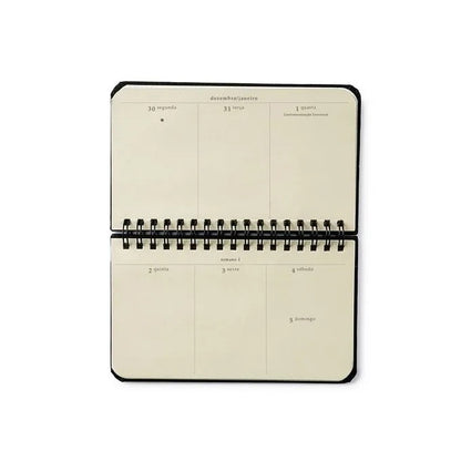 Planner Wire-O 2025 - Cícero - Bossa Nova Semanal Office 15,5x9 Pontos Off White