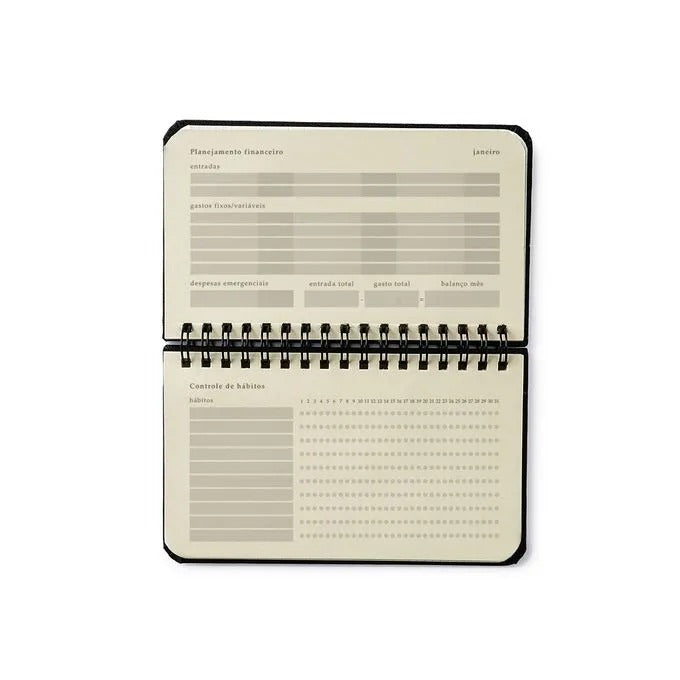 Planner Wire-O 2025 - Cícero - Bossa Nova Semanal Office 15,5x9 Pontos Off White