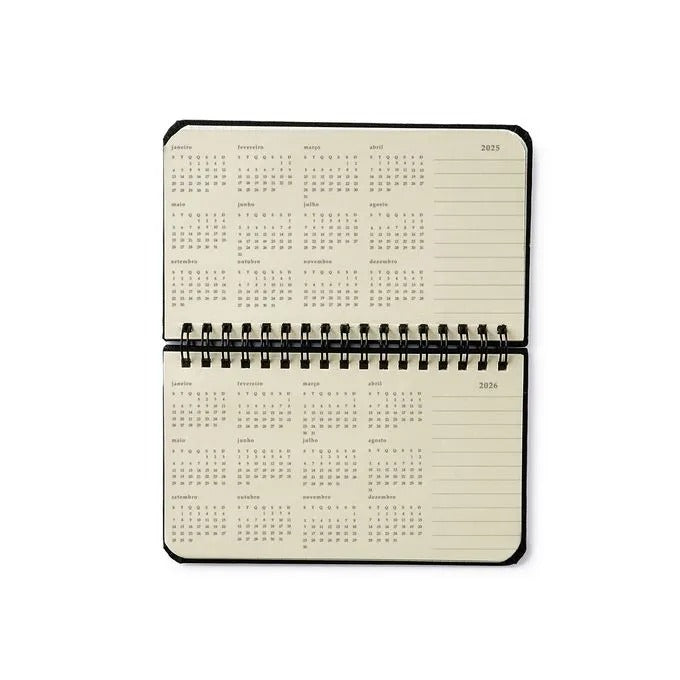 Planner Wire-O 2025 - Cícero - Bossa Nova Semanal Office 15,5x9 Pontos Off White