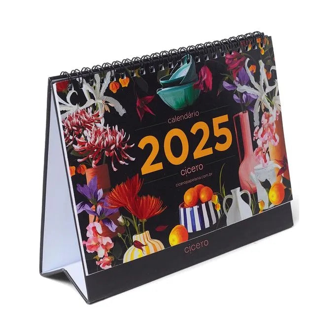 Calendário de Mesa 2025 - Cícero - Ateliê Aromas Preto 20x15cm