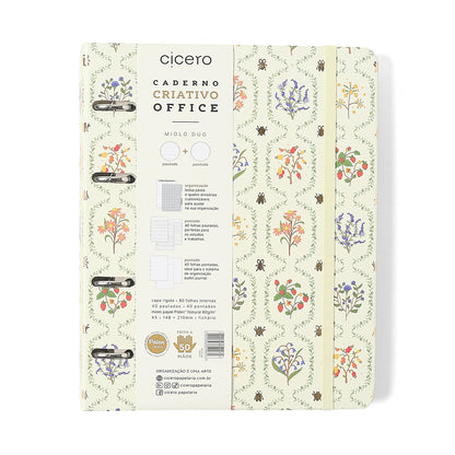 Caderno Criativo Argolado - Cícero - Jardim Pautado & Pontado A5