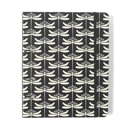 Caderno Criativo Argolado - Cícero - Libélulas Pautado 17x24 Preto