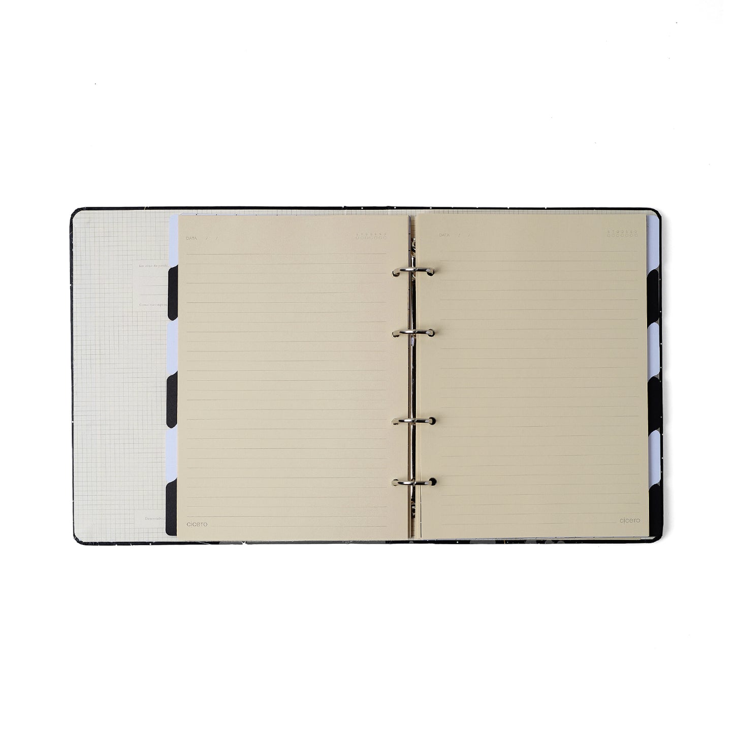 Caderno Criativo Argolado - Cícero - Libélulas Pautado 17x24 Preto