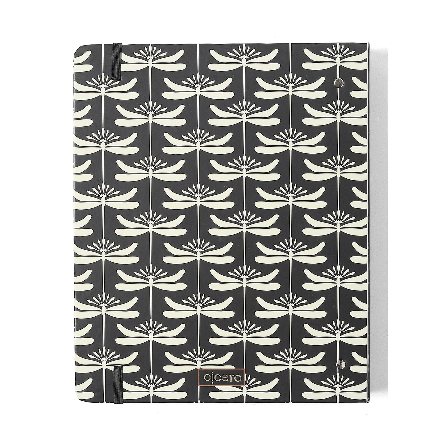 Caderno Criativo Argolado - Cícero - Libélulas Pautado 17x24 Preto