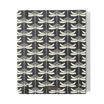 Caderno Criativo Argolado - Cícero - Libélulas Pautado 17x24 Preto