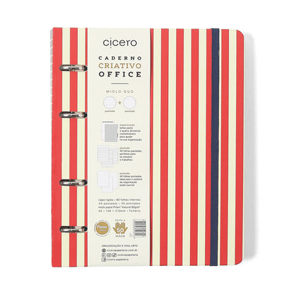 Caderno Criativo Argolado - Cícero - Praia Pautado & Pontado A5