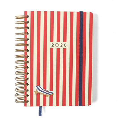 Agenda Planner Wire-o 2026 - Cicero -  Praia - Diária A5 - Sol