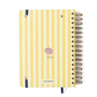 Agenda Planner Wire-o 2026 - Cicero -  Praia - Diária A5 - Sol