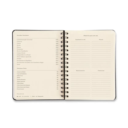 Agenda Planner Wire-o 2026 - Cicero -  Praia - Diária A5 - Sol
