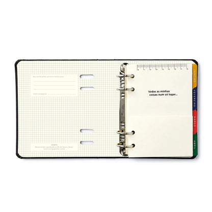 Planner Argolado 2026 - Cícero - Doce Florada -  Semanal A6 - Preto