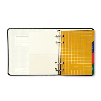 Planner Argolado 2026 - Cícero - Doce Florada -  Semanal A6 - Preto