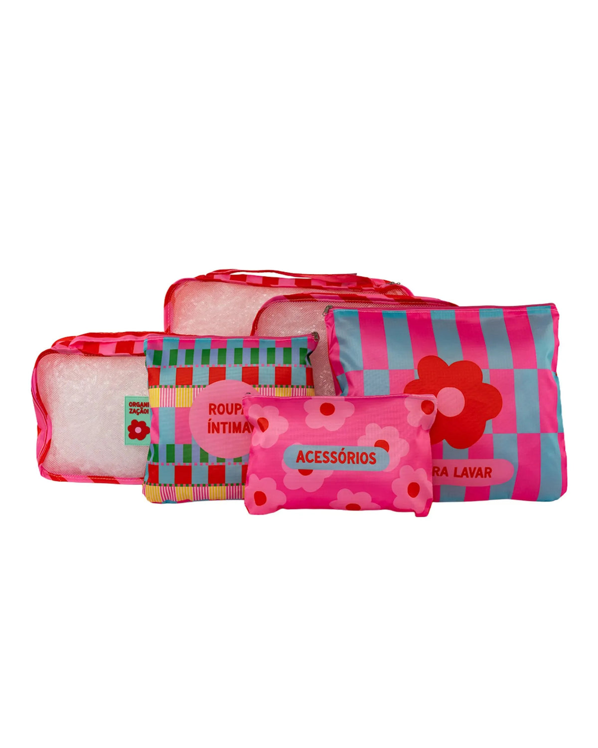 Organizador de Mala - Florie - Kit c/ 6 unidades - em uso