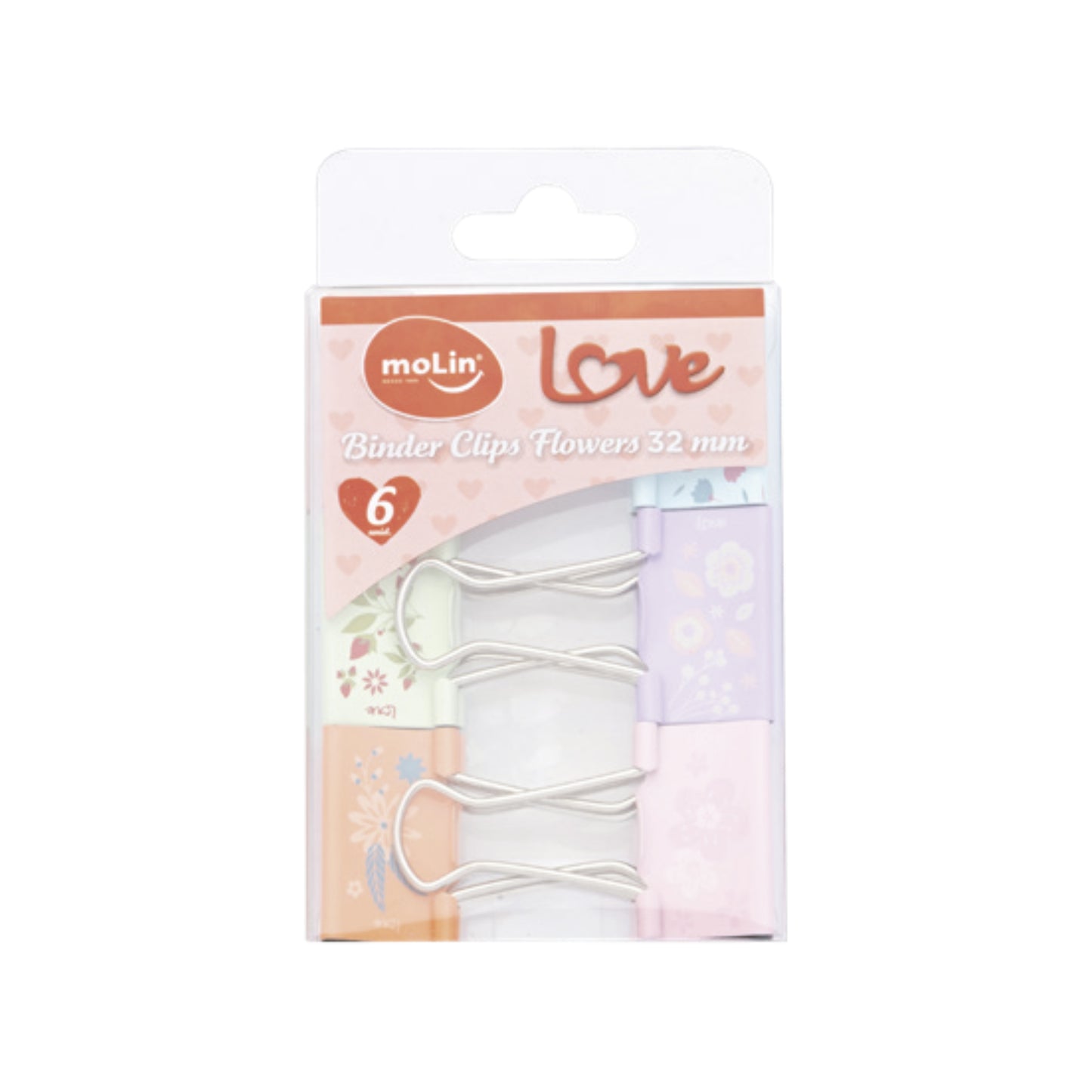 Binder Clips - Molin - Flowers 32mm - frente