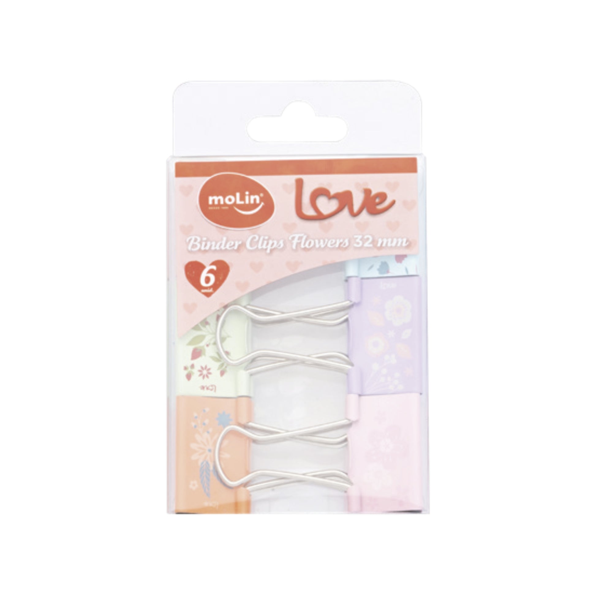 Binder Clips - Molin - Flowers 32mm - frente