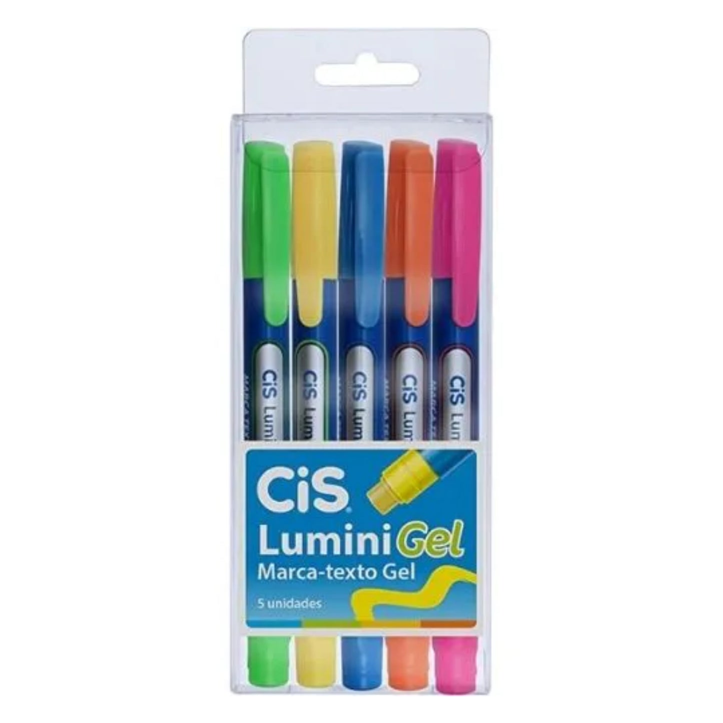 Marca Texto em Gel - CIS - Lumini - Estojo c/ 5 Cores