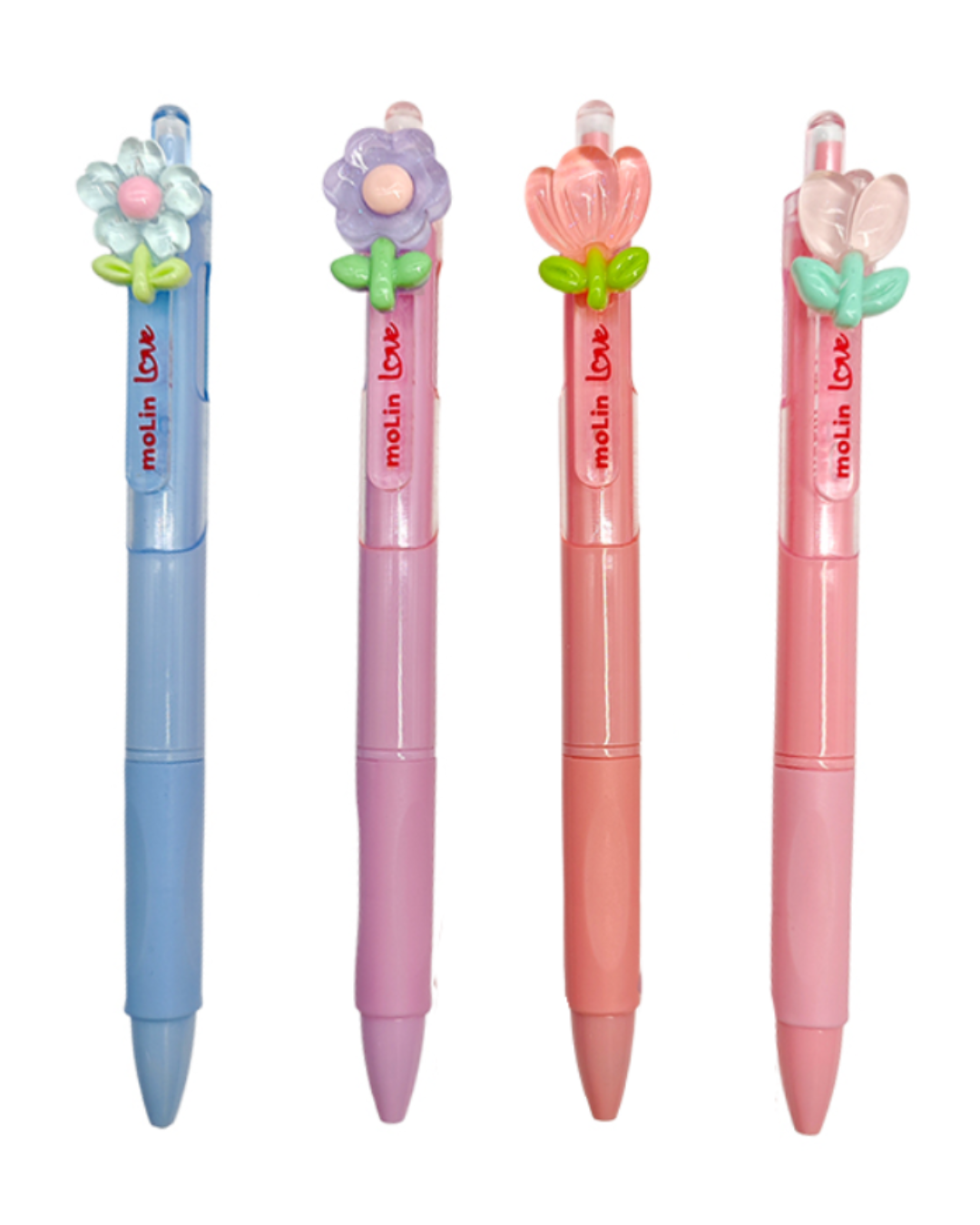 Caneta Esferográfica Retrátil - Molin - Love Flowers 3D - 0,7mm Tinta Preta