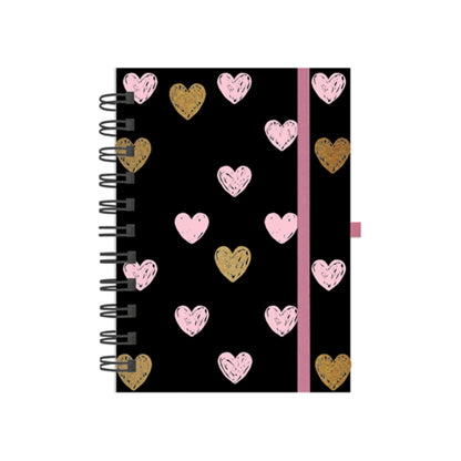 Caderno A6 Argolado - Molin - Black Heart - Capa Dura - 80 Folhas