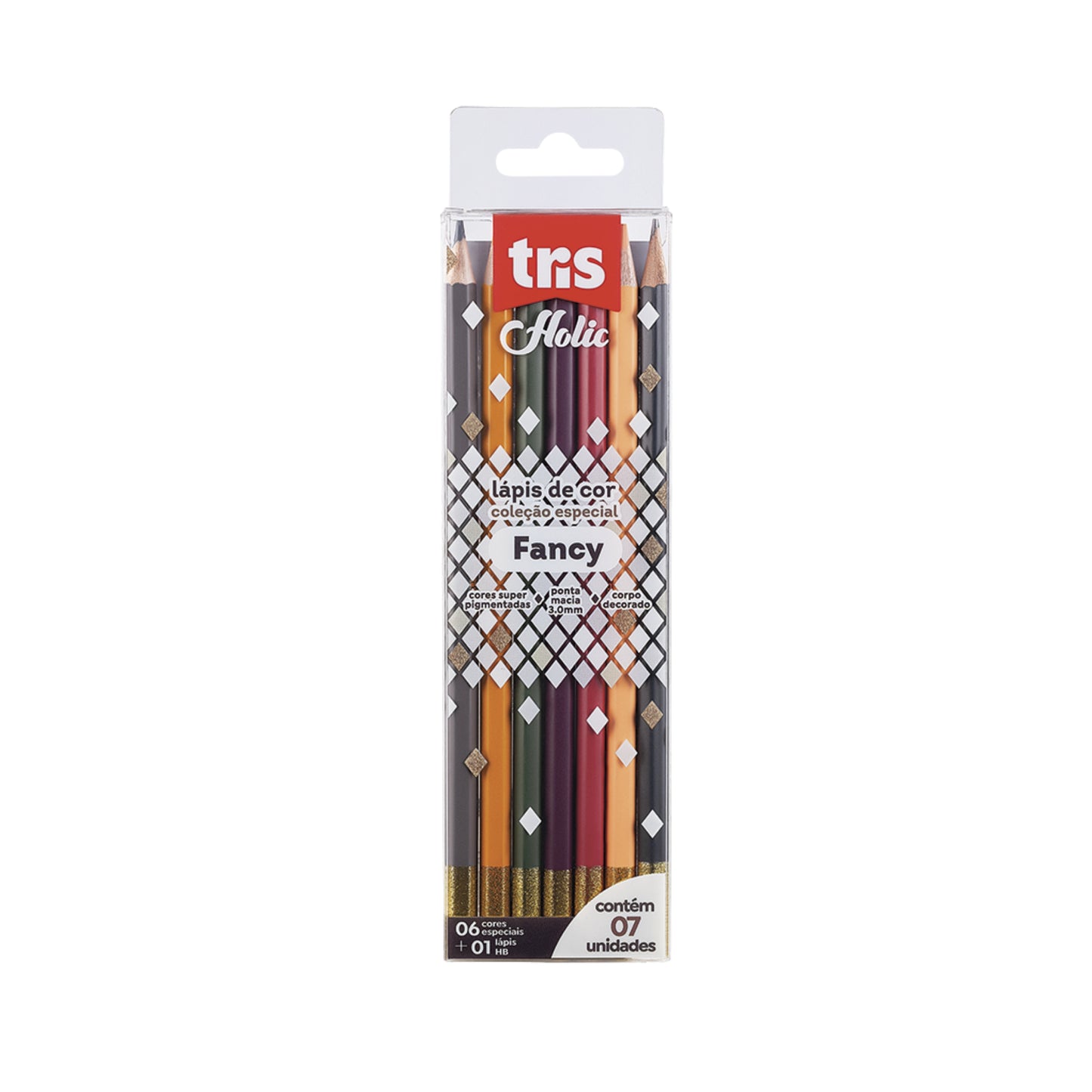Lápis de Cor - Tris - Fancy - 6 Cores + Lápis HB