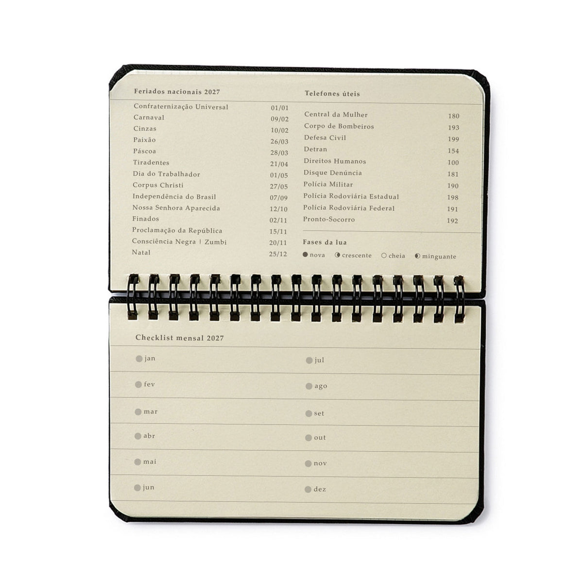 Agenda Planner Wire-o 2027 - Cícero - Relicário Realeza Off White - Semanal Office 15,5x9 - imagem 6