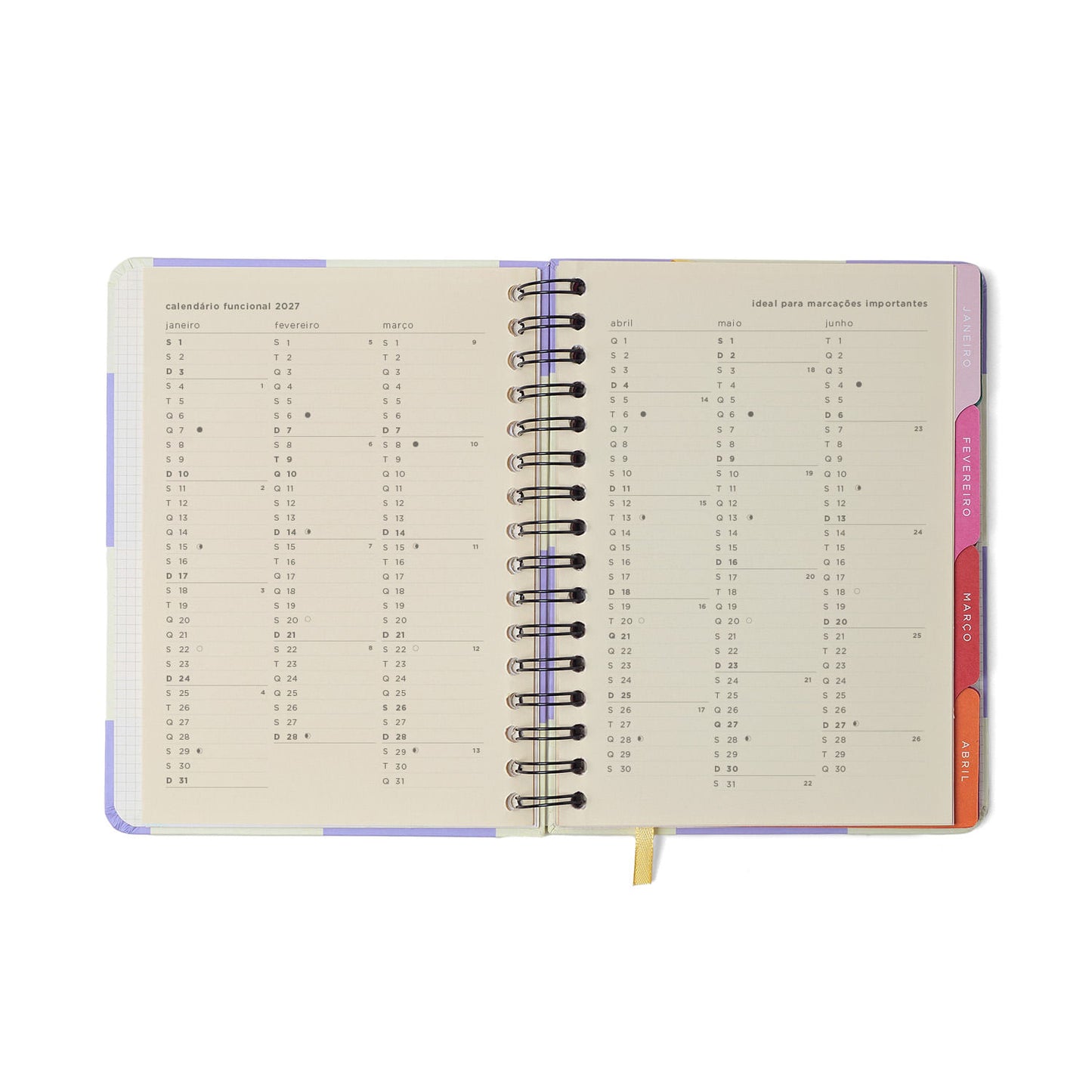 Agenda Planner Wire-o 2027 - Cícero - Melissa Mini Bloomy Chocolate - Semanal Notas A5