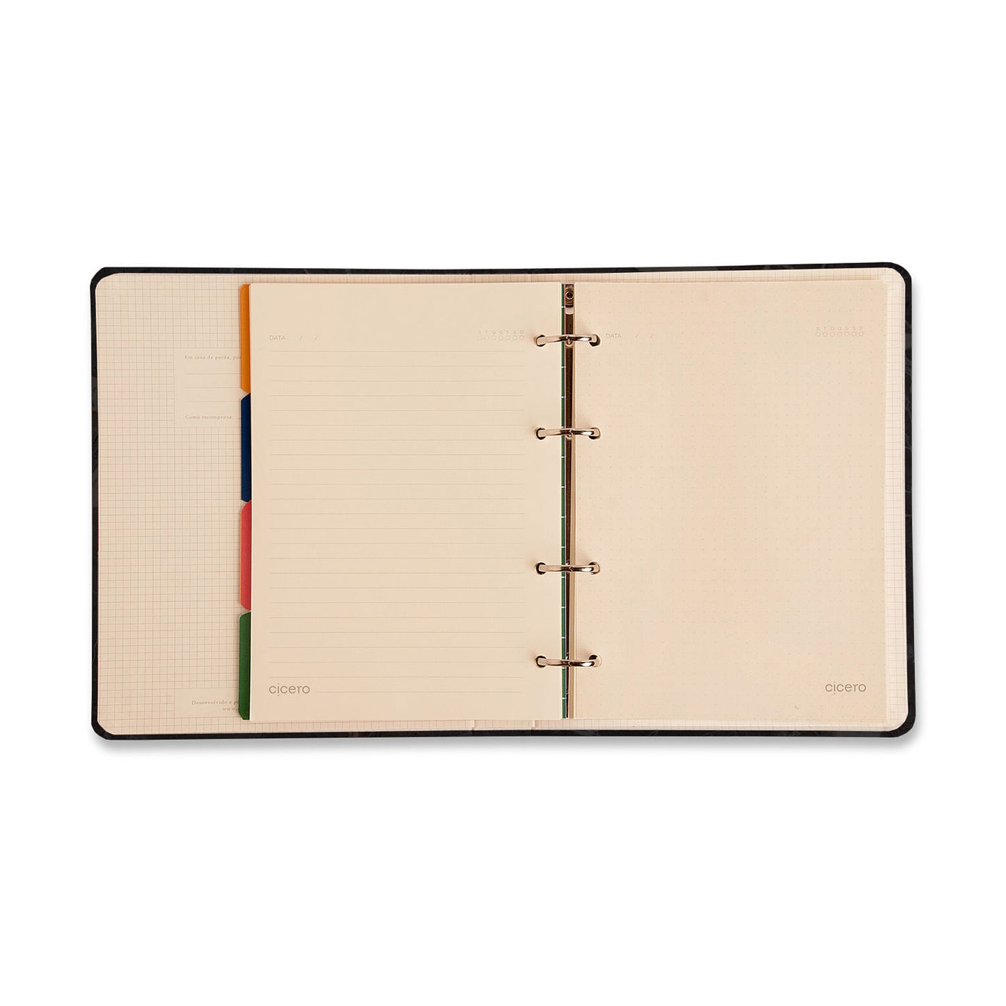Caderno Criativo Argolado Office Duo - Cícero - Relicário Botânica - Pautado & Pontado A5