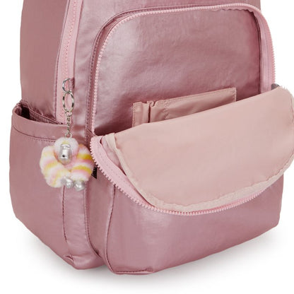 Mochila Kipling Seoul Rosa Bronze Pink Met