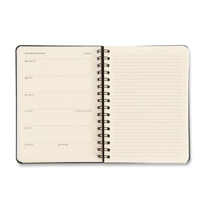Planner Wire-o 2026 - Cícero - Jardim - Semanal Anotações A5 - Off White