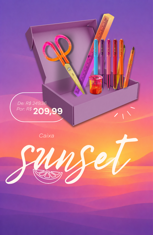 Caixa Sunset - Papelaria Unicórnio
