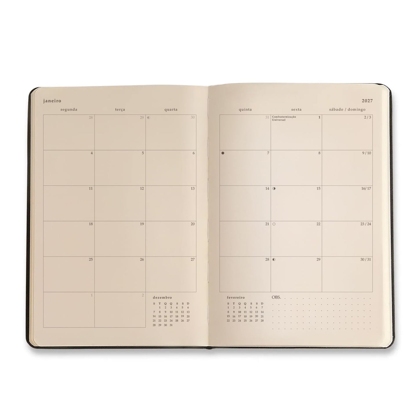 Agenda Planner 2027 - Cícero - Clássica Preta - Semanal 14x21