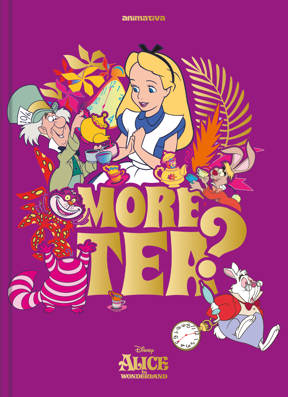 Caderno Colegial Alice in Wonderland Costurado 160 Folhas Animativa