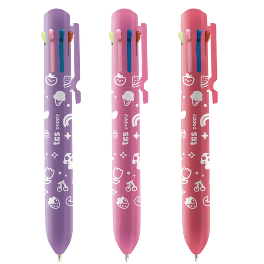 Caneta Esferográfica Peppy Holic Charm - 8 Cores - 0.7mm - Tris
