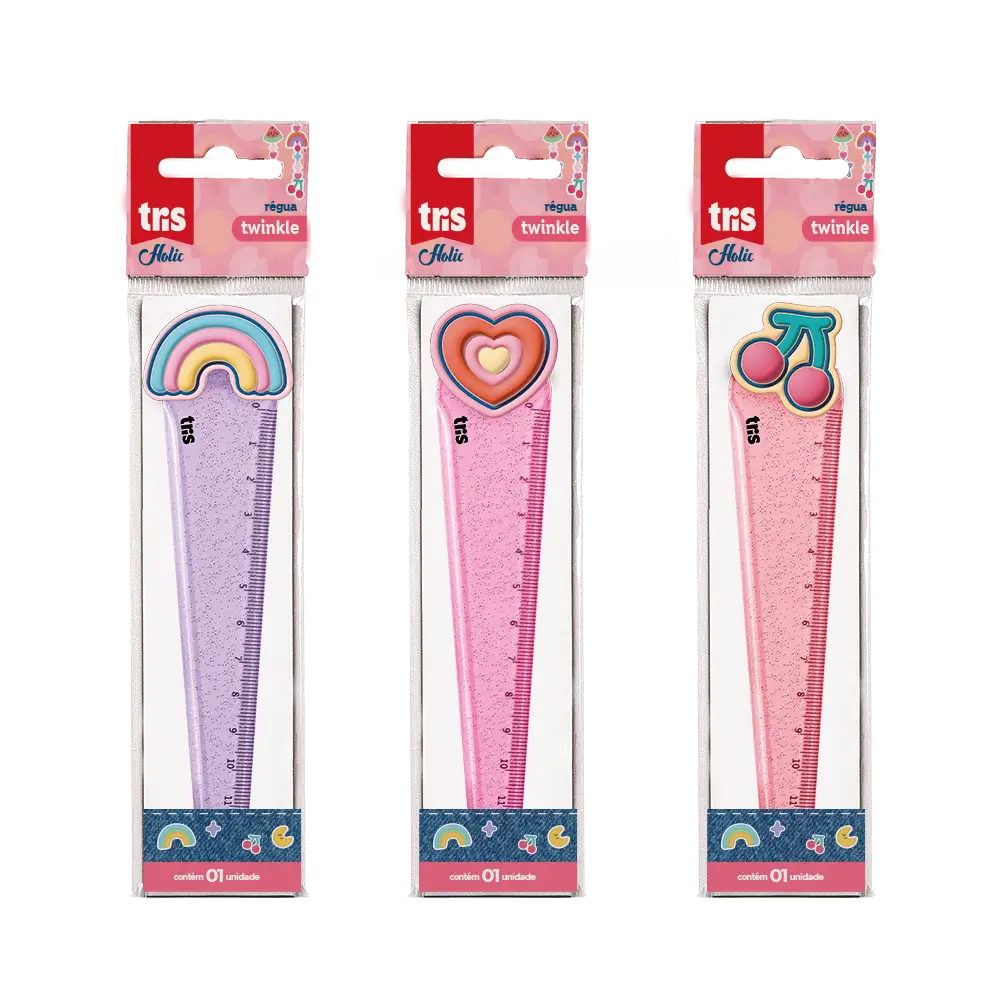 Régua Plástica Twinkle Holic Charm - 12cm - Tris