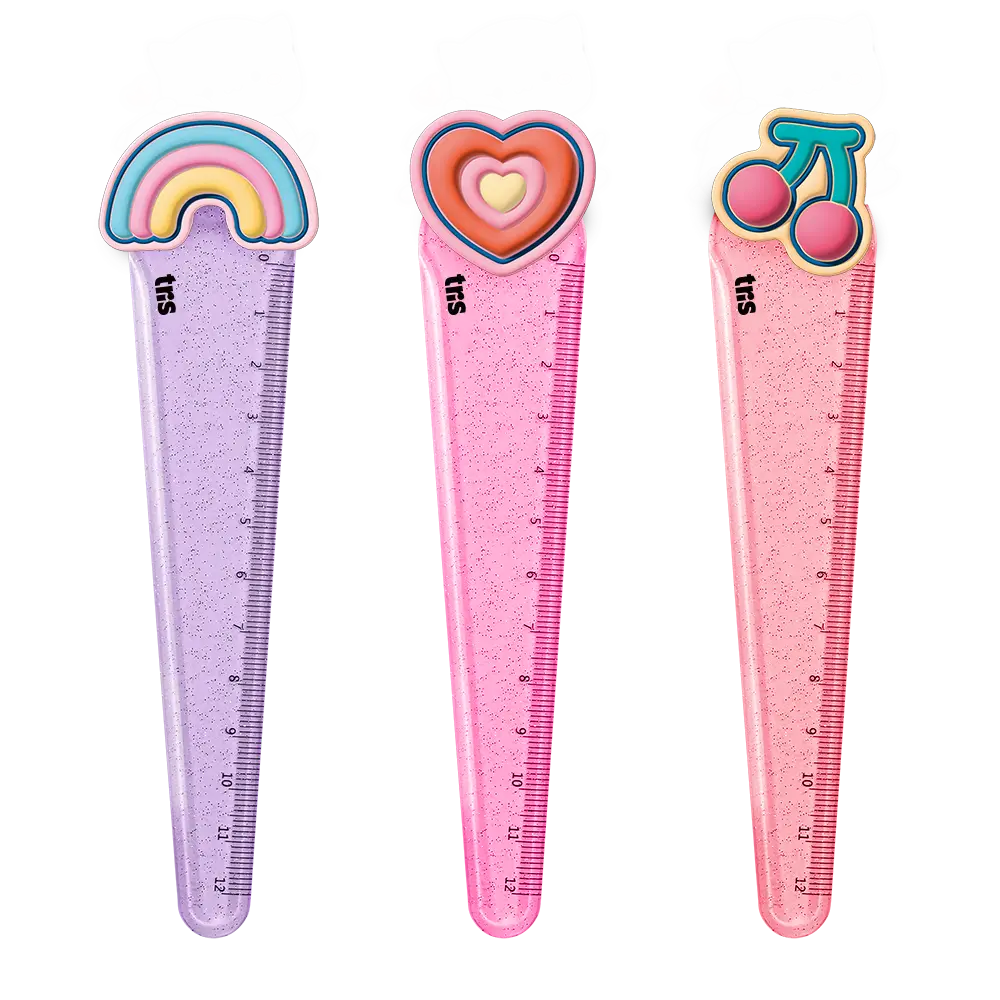 Régua Plástica Twinkle Holic Charm - 12cm - Tris