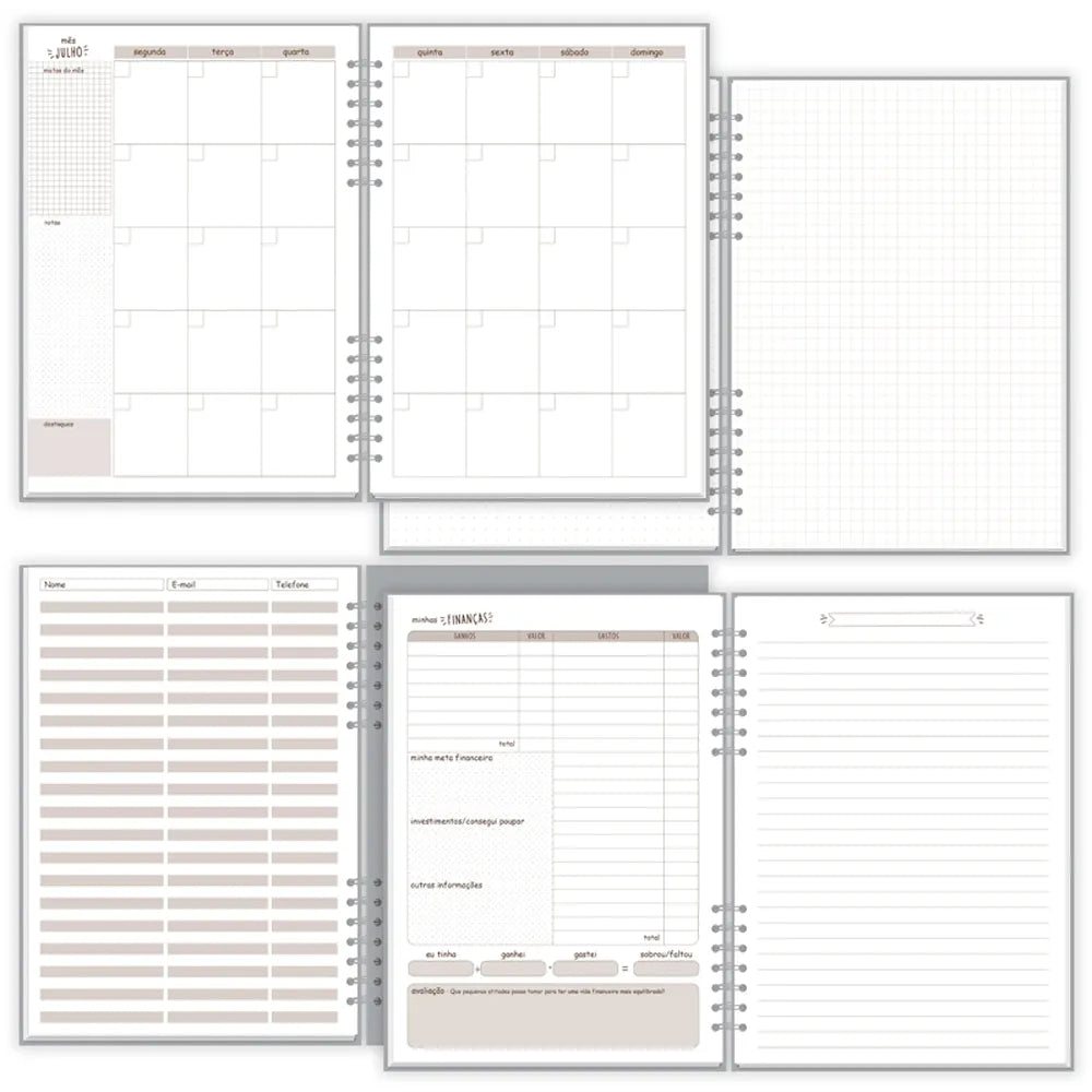 Planner Compacto mensal Traços Fina Ideia