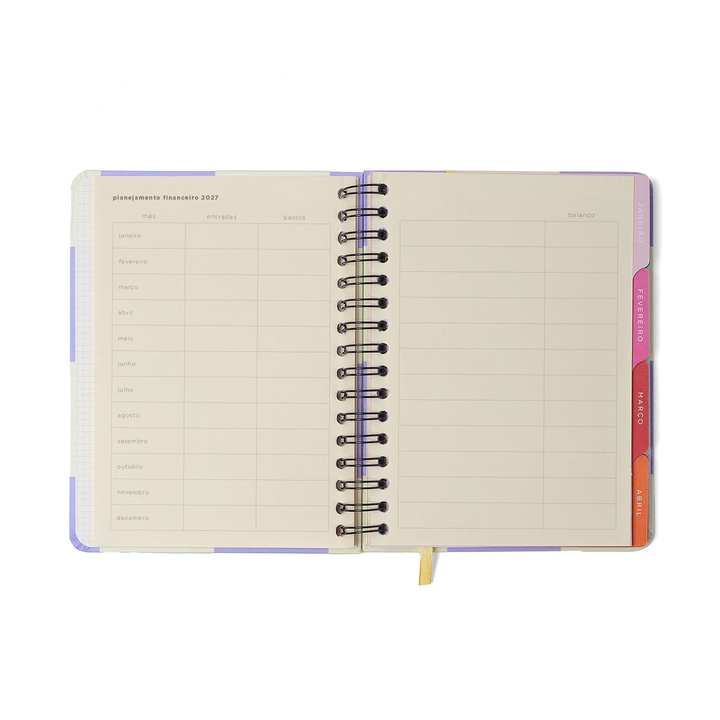 Agenda Planner Wire-o 2027 - Cícero - Melissa Mini Bloomy Chocolate - Semanal Notas A5