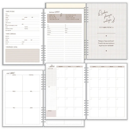 Planner Compacto mensal Traços Fina Ideia