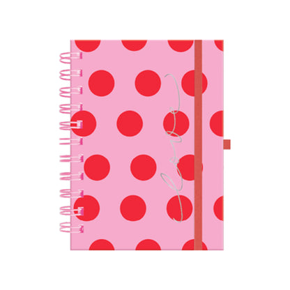 Caderno A6 Argolado - Molin - Pink Poá - Capa Dura - 80 Folhas