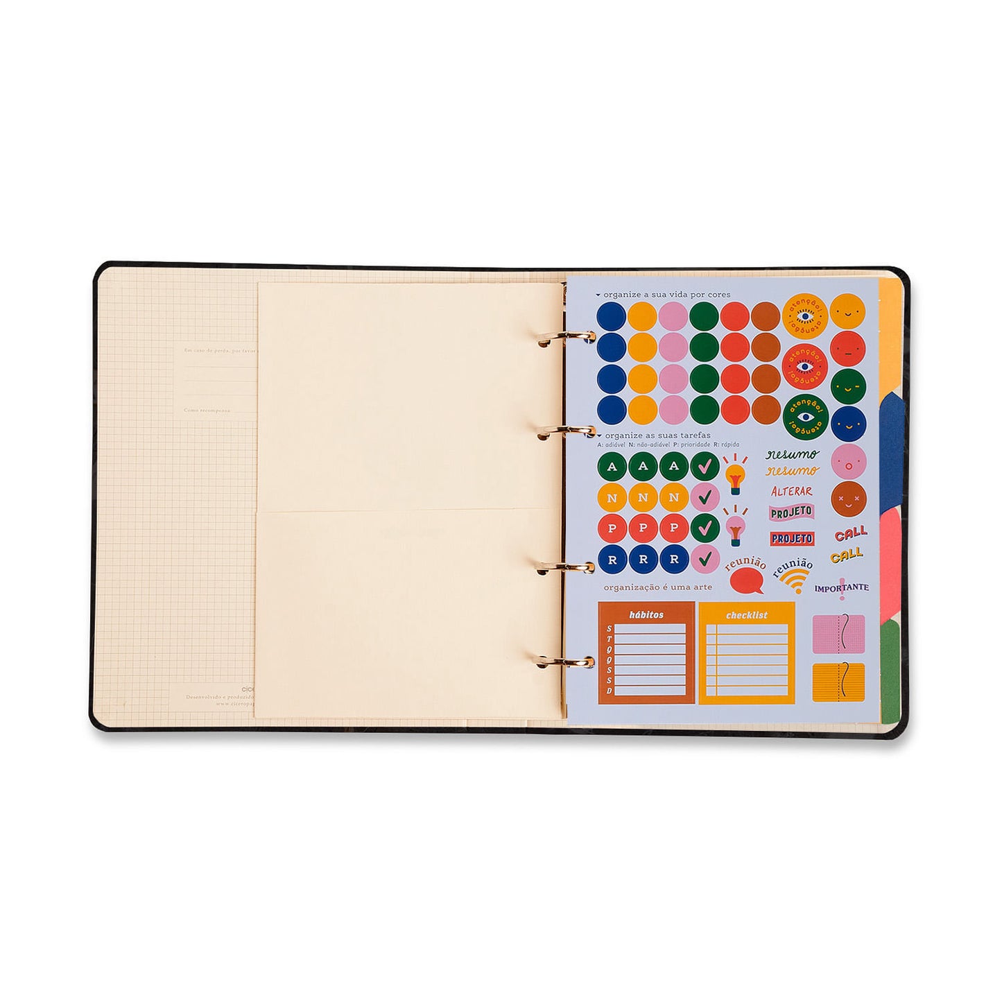 Caderno Criativo Argolado Office Duo - Cícero - Veredas Marrom - Pautado & Pontado A5
