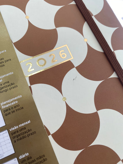 PEQUENO DEFEITO - Agenda Planner Wire-o 2026 - Cícero - Bossa Nova - Diária A5 - Boemia Caramelo