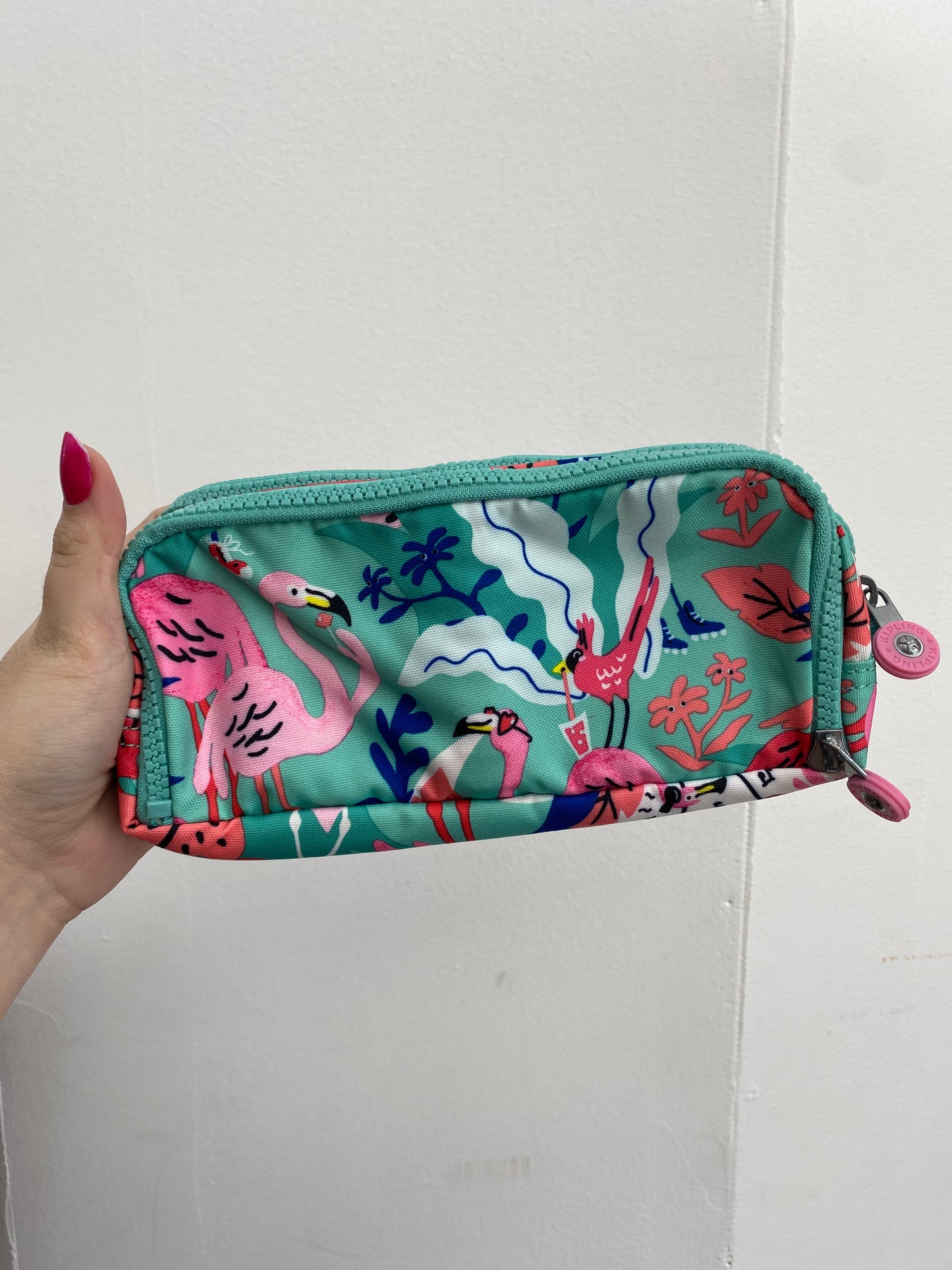 Estojo Gitroy - Kipling - Flamingo Party