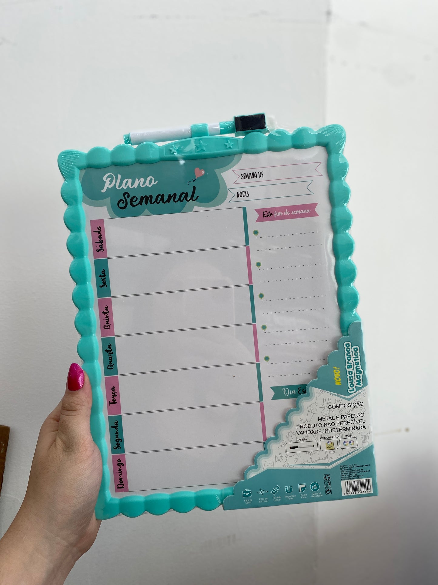 Planner Semanal - Magnético - Quadro Branco