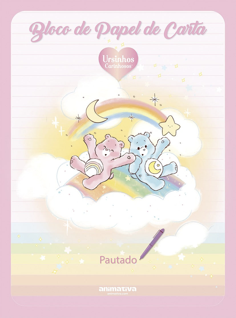 Bloco de Carta - Animativa - Ursinhos Carinhosos - Pautado Anotações - 50 Folhas - novo modelo