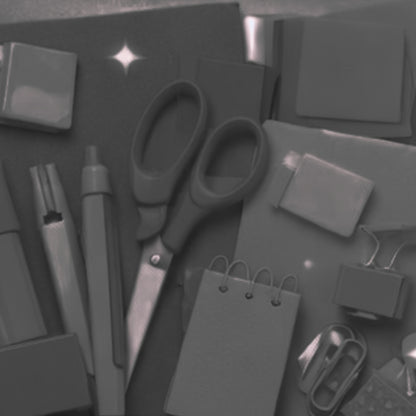 Kit de Papelaria - Papelaria Unicórnio - Monocromático - detalhe