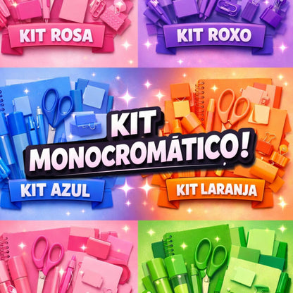 Kit de Papelaria - Papelaria Unicórnio - Monocromático - frente