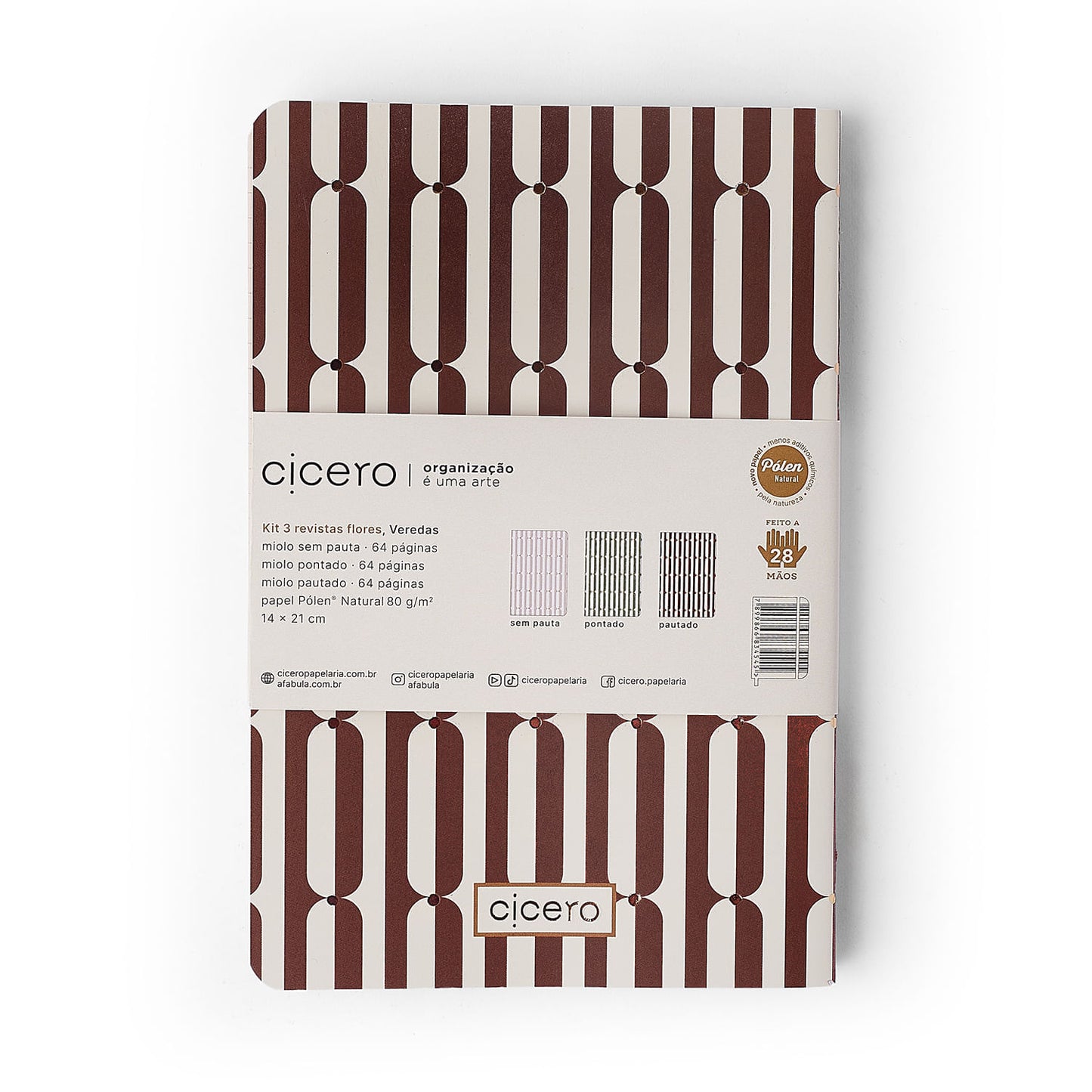 Caderneta Notas Mix - Cícero - Veredas - Kit 3 Unidades 14x21