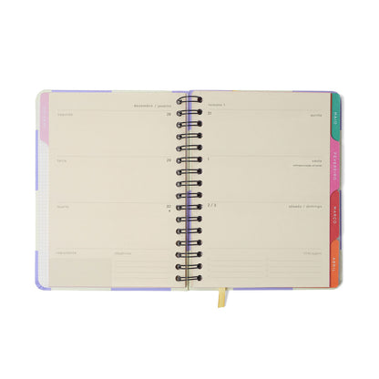 Agenda Planner Wire-o 2027 - Cícero - Melissa Mini Bloomy Chocolate - Semanal Notas A5