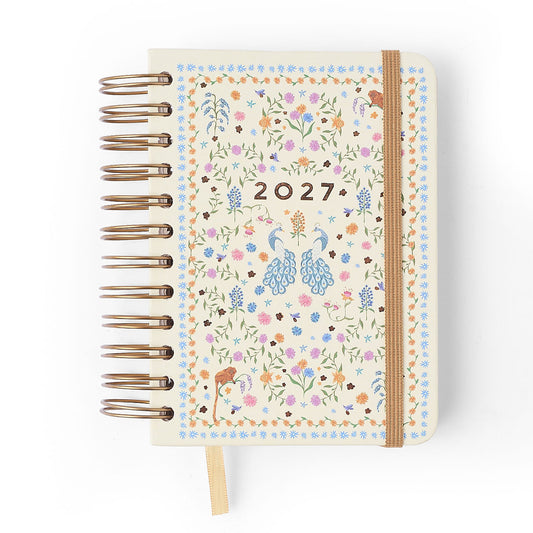 Agenda Planner Wire-o 2027 - Cícero - Relicário Realeza Off White - Diária 11,5x16