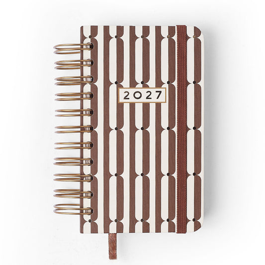 Agenda Planner Wire-o 2027 - Cícero - Veredas Marrom - Diária 9x15,5