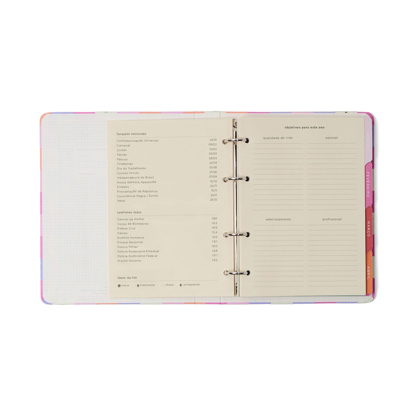 Agenda Planner Argolado 2027 - Cícero - Melissa Mini Bloomy Pistache - Semanal Notas A5