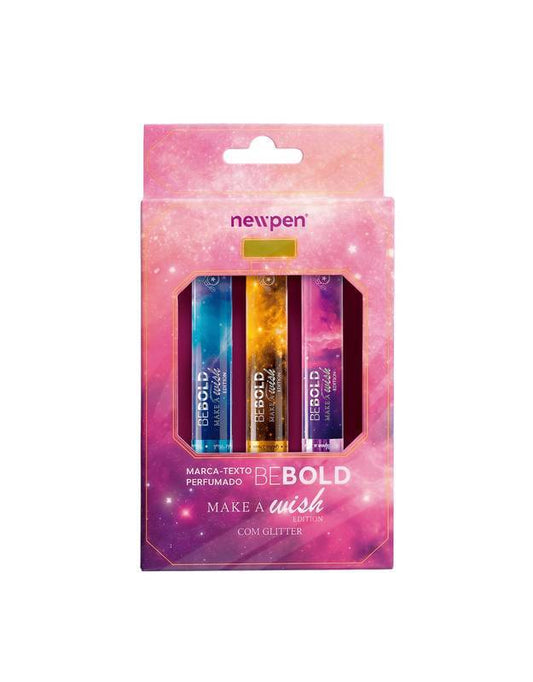 Marca Texto Perfumado BeBold Make a Wish - Caixa c/ 3un - Newpen